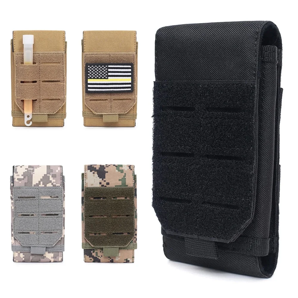 

1000D Molle Phone Pouch Small Tactical Cell Phone Holder Outdoor Running Camping Hiking EDC Waist Bag for 4.7"-6.7" Phone