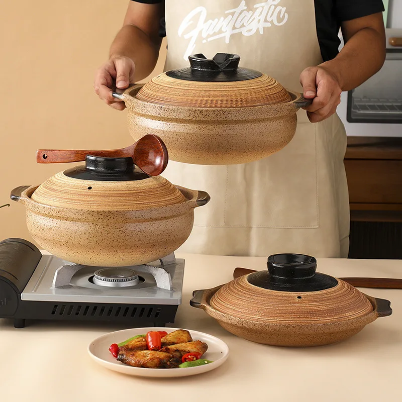 Household Ceramic Stew Pot/sand Pot, Heat-resistant, Can Be Used in Conjunction with Household Gas Stoves