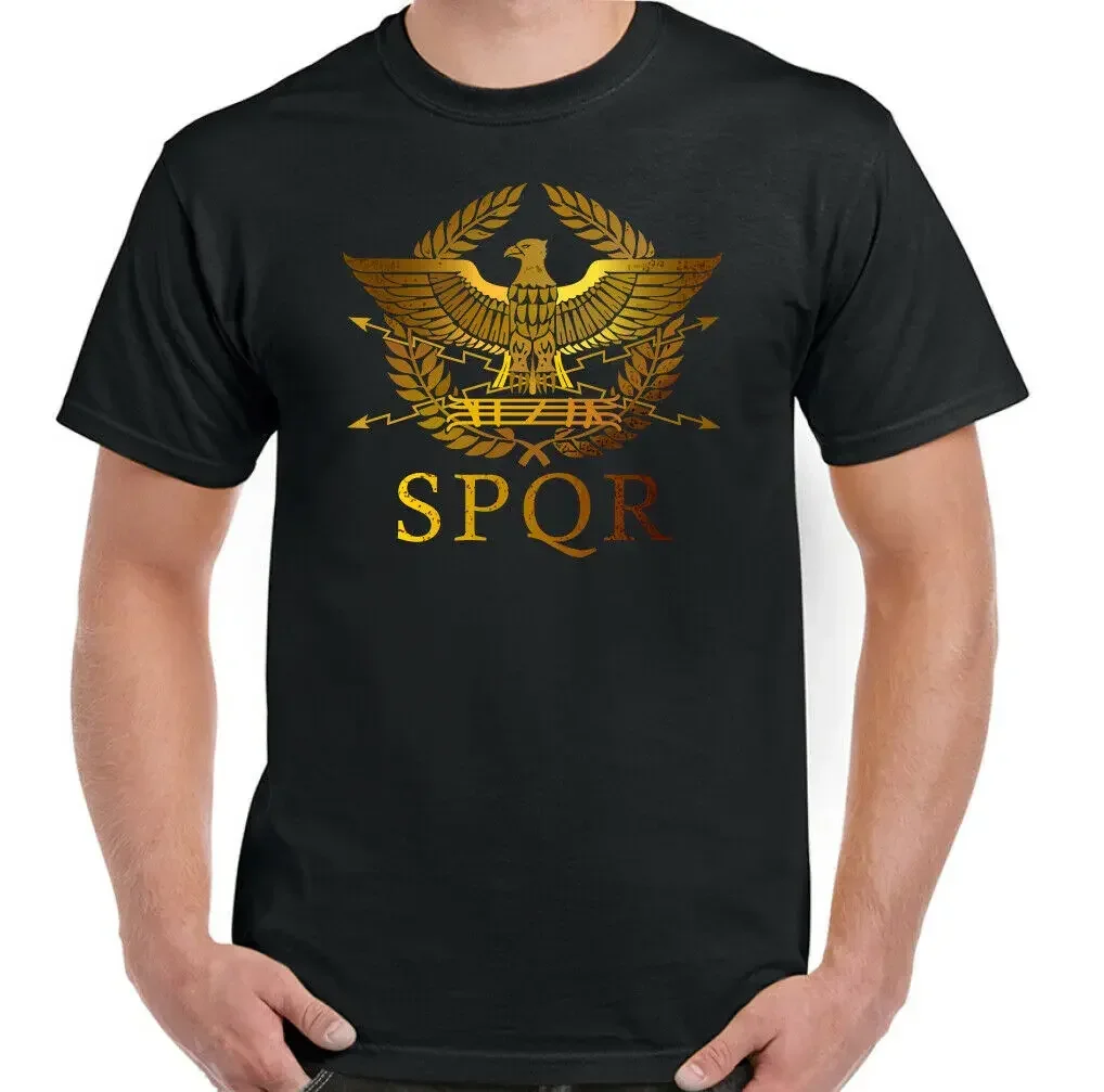

2025 new model Roman Empire Standard SPQR Gym Training T-Shirt 100% Cotton O-Neck Summer Short eeve Casual Mens T-shirt