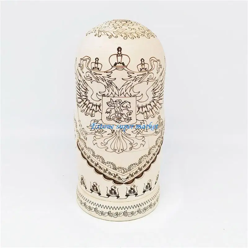 090B 10 طبقة ماتريوشكا التقليدية دمى التعشيش الروسية التفاعلية سطح المكتب الشكل دمية الوالدين والطفل نشاط الترابط لعبة