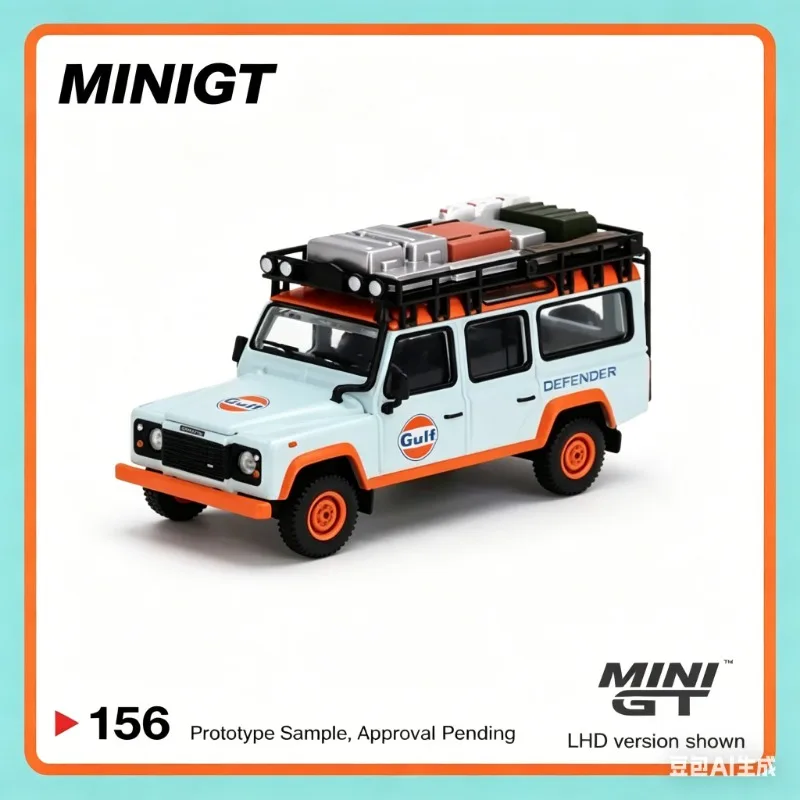 

Модель автомобиля MINI GT US version 1:64 Jaguar Defender 110 Gulf из сплава, реалистичная статическая модель для взрослых коллекционеров.