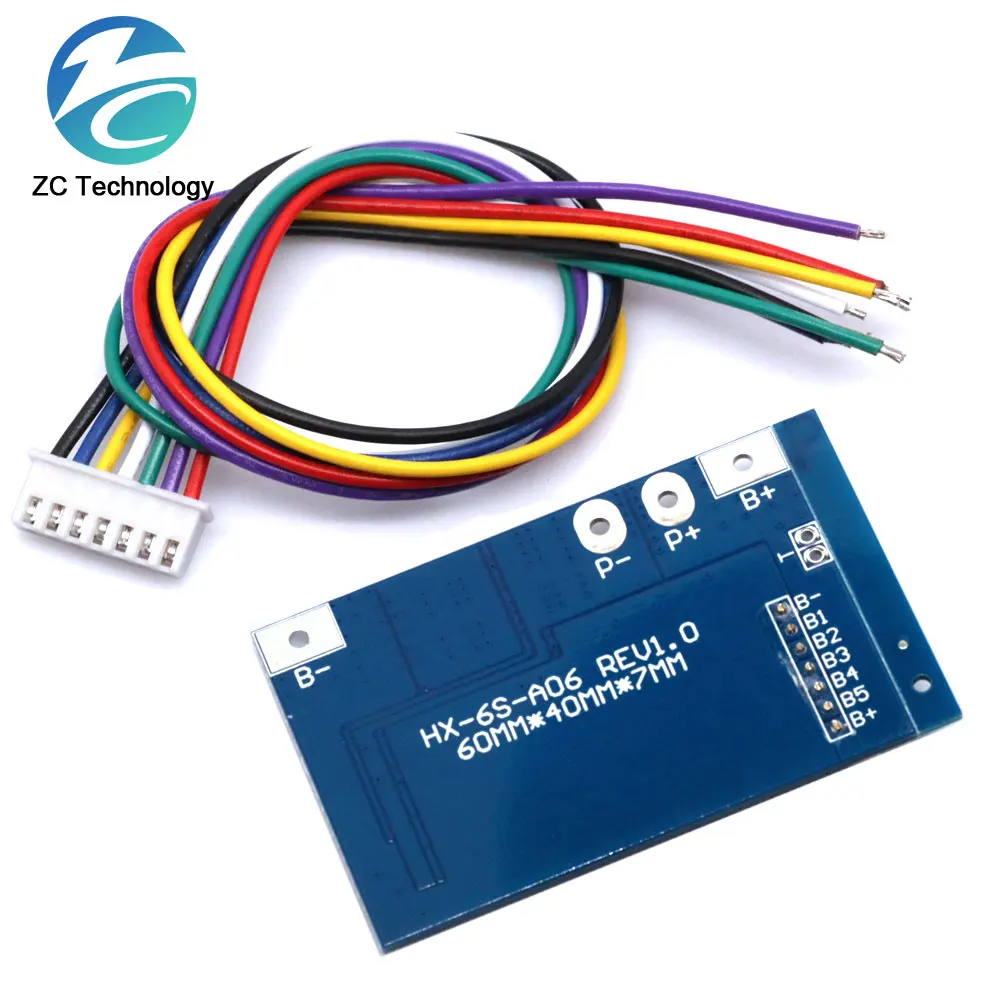 6S 22.2V lithium battery protection board with a balanced 18650 lithium battery protection board 25.2V anti-overcharge