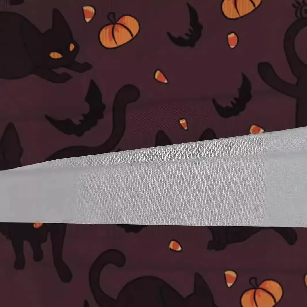 Halloween gato preto abóbora 3d digital impresso uniforme de enfermeira feminina americana com decote em v ombro com capuz manga curta uniforme de enfermeira