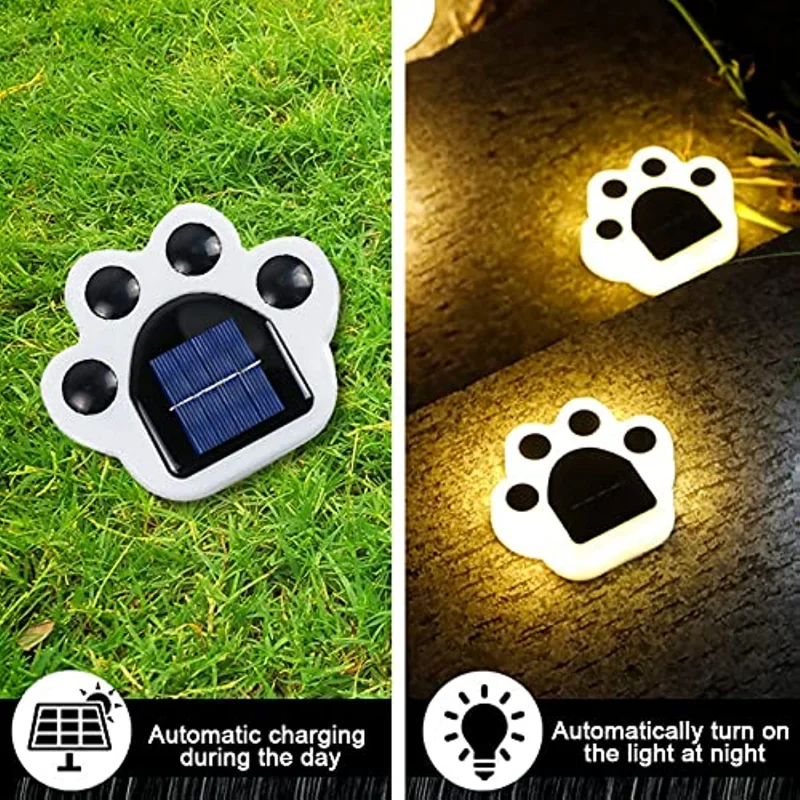 

Paw Print Outdoor Solar Ground Light Garden Light Landscape Lighting for Pathway Yard Lawn Patio Yard Flowerbed Lamps Decoration