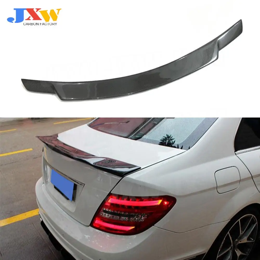 

For Mercedes Benz C Class W204 C300 C63 AMG Sedan 2007-2014 Carbon Fiber Rear Boot Spoiler Trunk Wings