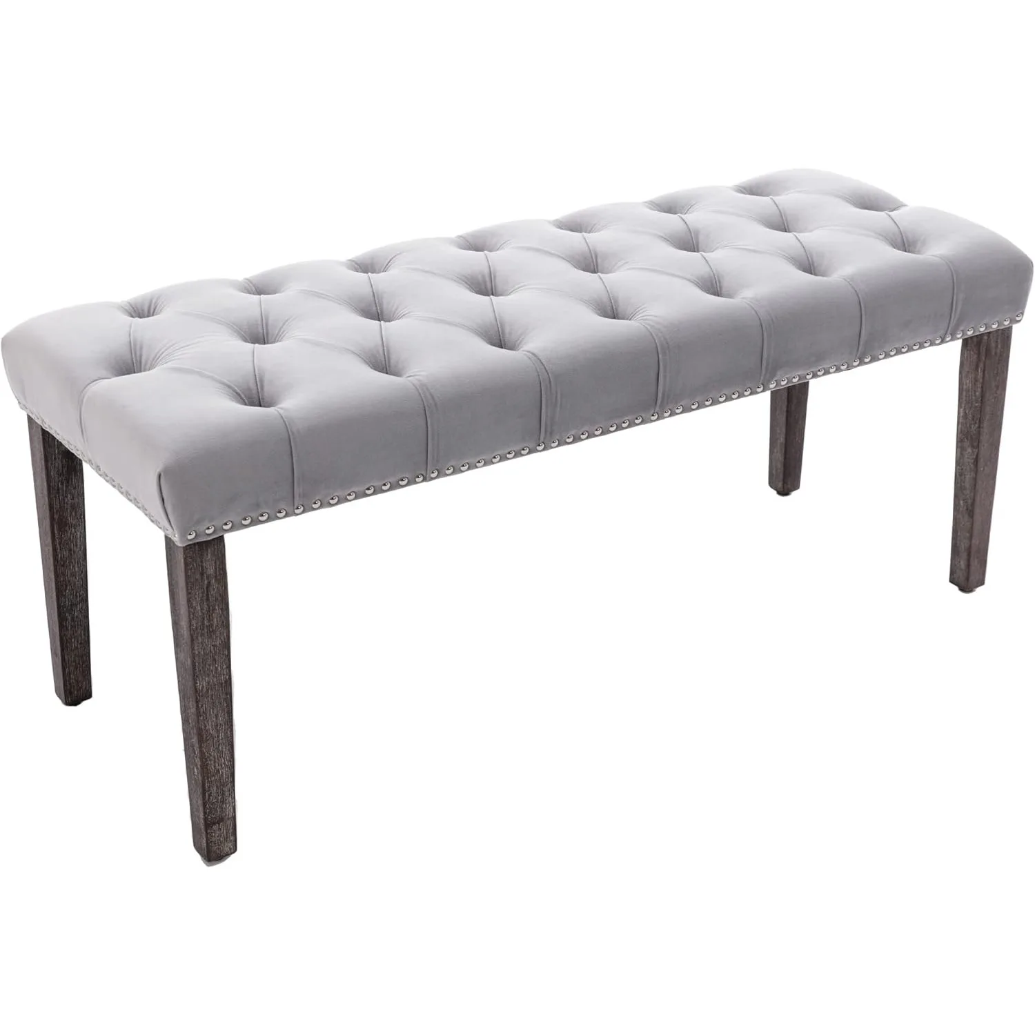 

Button-Tufted Ottoman Bench, Upholstered Bedroom Benches Velvet Footrest Stool Accent Bench for Entryway Dining Room Living Room