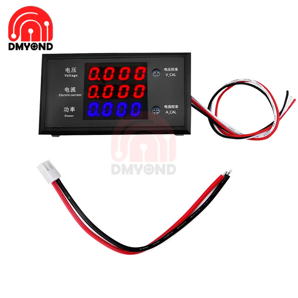 5000W DC8-12V 10A Voltmeter Ammeter 4 Bit Digital Display Voltage Current Power Meter 3 In 1 Volt Detector Tester Monitor Panel