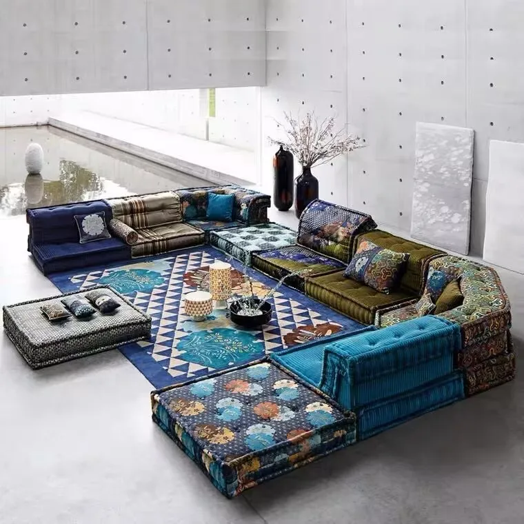 Sofá mahjong retrô estrela designer com a mesma combinação gratuita de tecido cor sofá módulo nórdico