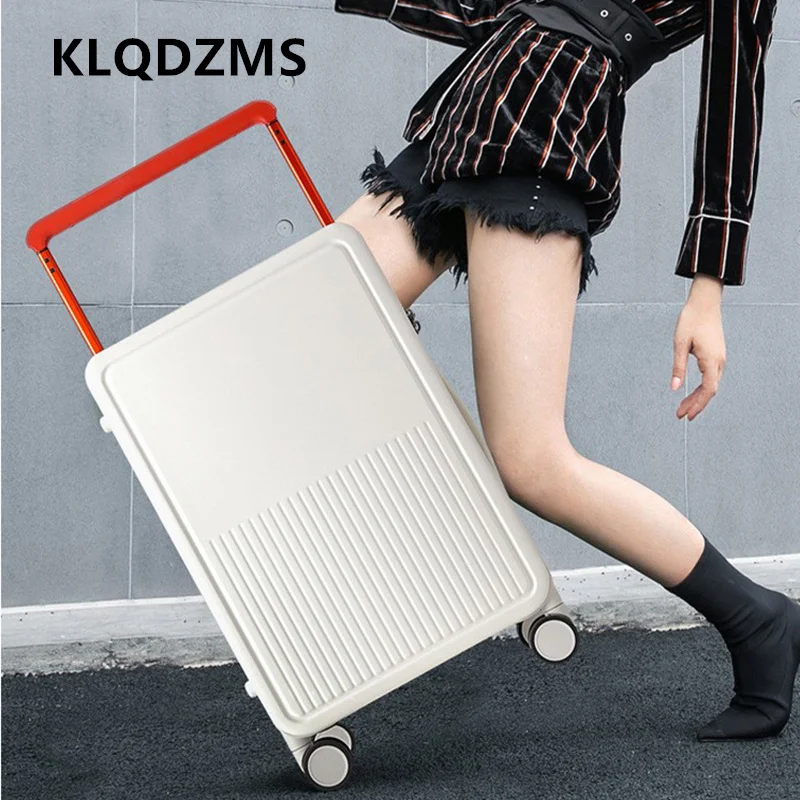 KLQDZMS High Quality Suitcase Front Opening Boarding Box USB Charging Trolley Case 20