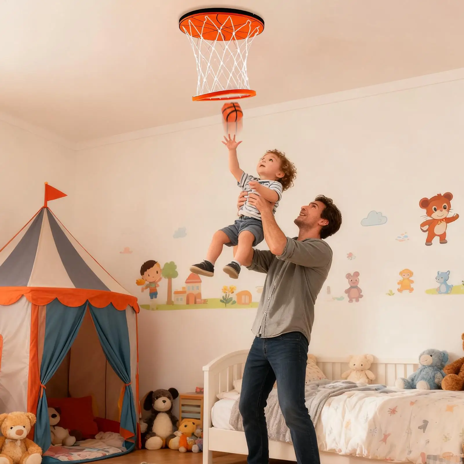 Cerceau de basket-ball au plafond, jouet de but au plafond, jouet d'exercice amusant pour intérieur et extérieur, chambre à coucher, fête, école, dortoir pour enfants