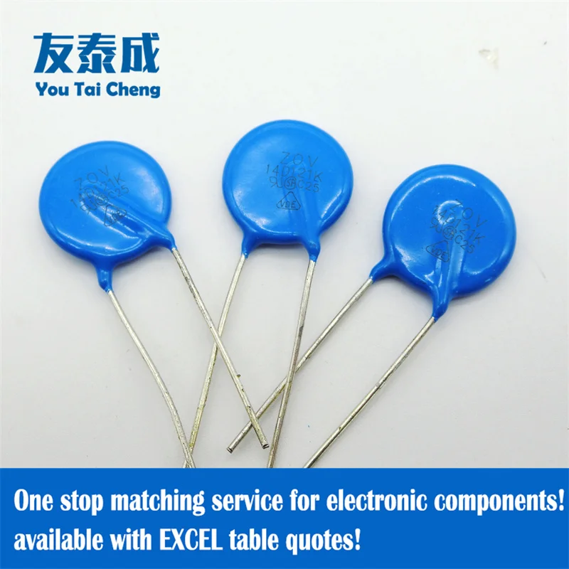 10PCS Metal Oxide Varistors 14D820K 82V 14D101K 100V 14D121K 120V 14D151K 150V 14D181K 180V 14D201K 200V 14D221K 220V