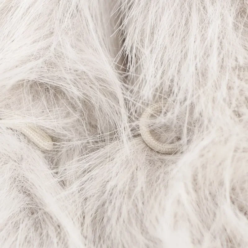 أنماط متوسطة طويلة المألوف البيج التلابيب ملابس خارجية طويلة الأكمام سترة أنيقة التنقل تقليد معطف الفرو الملابس النسائية