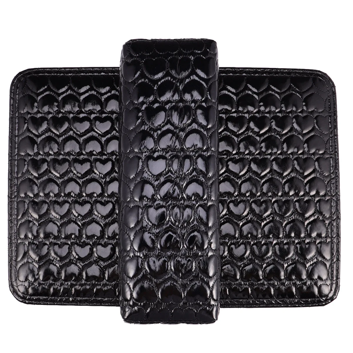 

1Set Hand Rest Cushion PU Nail Art Manicure Wrist Cushion Heart Pattern Black Comfortable Salon Tool