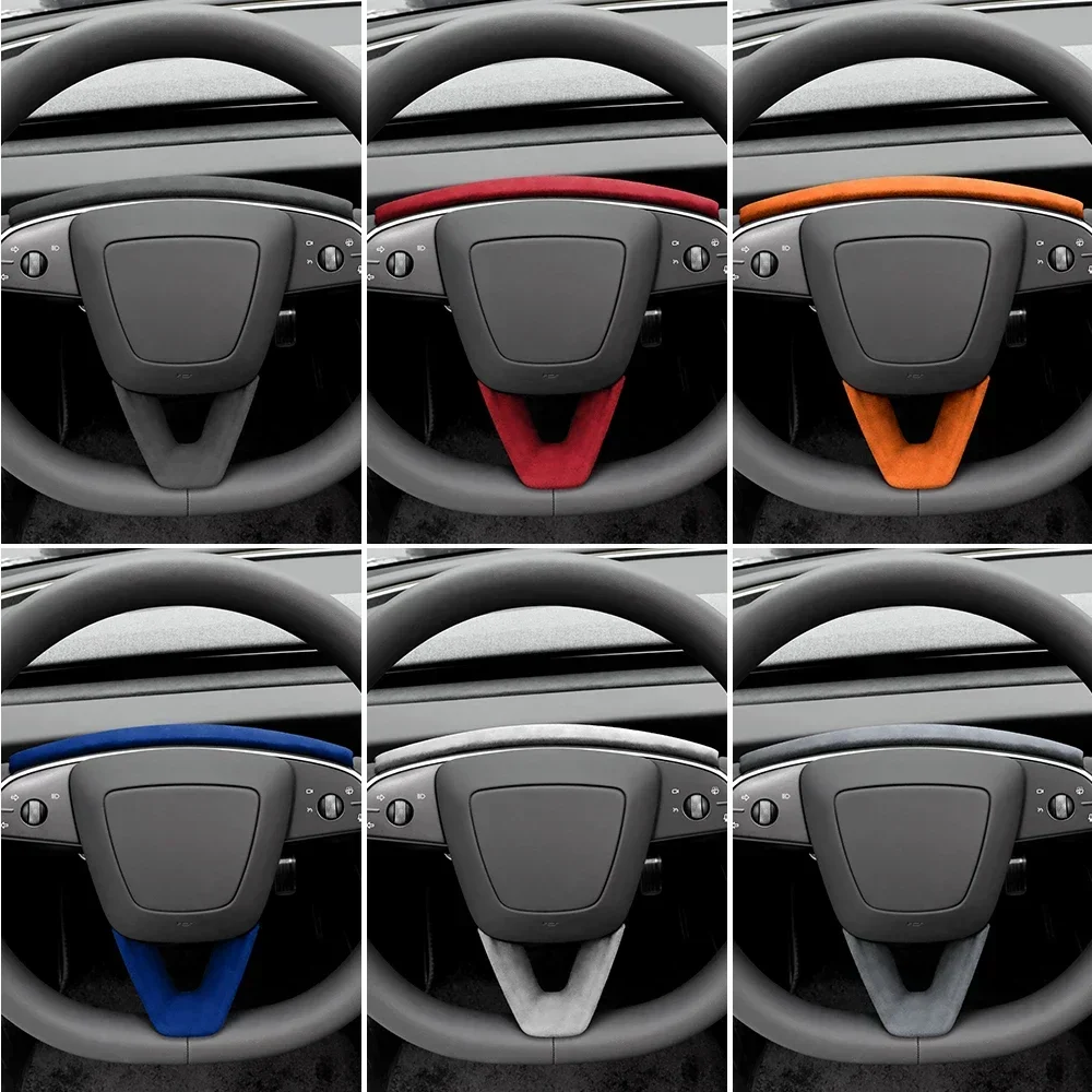 

Итальянская замшевая накладка на руль для Tesla Model 3 Highland 2024 и Model Y Juniper 2025+ – защитная наклейка для интерьера