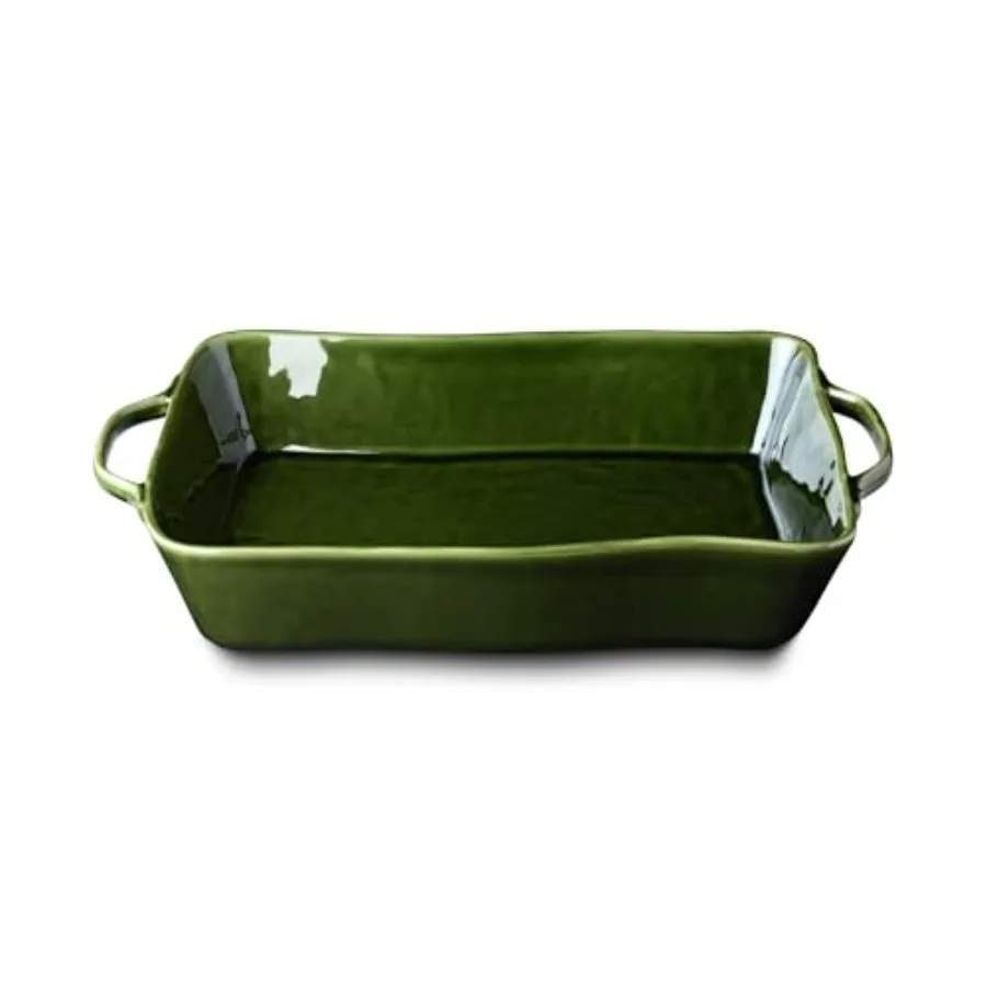 

Verde Large Rectangular Stoneware Baker – 16” x 10.25” x 3” – 150oz Deep Dish for Casseroles, Lasagna & Roasting – Oven, Microwa