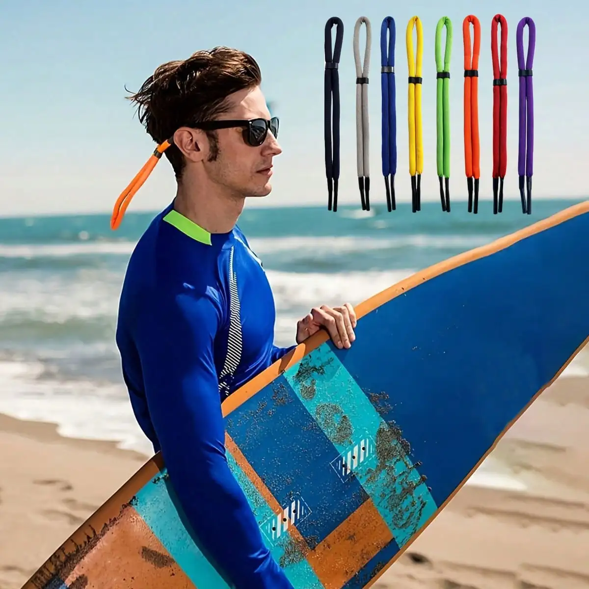 4 Pc Floating Sunglasses Set with Glasses Floating Safety Rope Outdoor Glasses Rope Suitable for Surfing/Sailing/Swimming