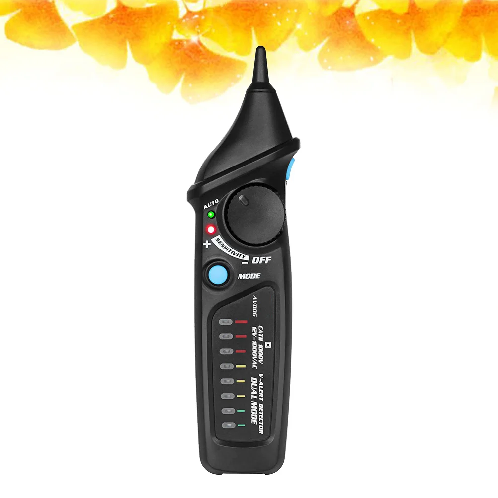 

Voltage Non-Contact Electric Power Socket Ac Tester Pen Black Auto Manual Mode Adjustable Sensitivity Live Wire Locate