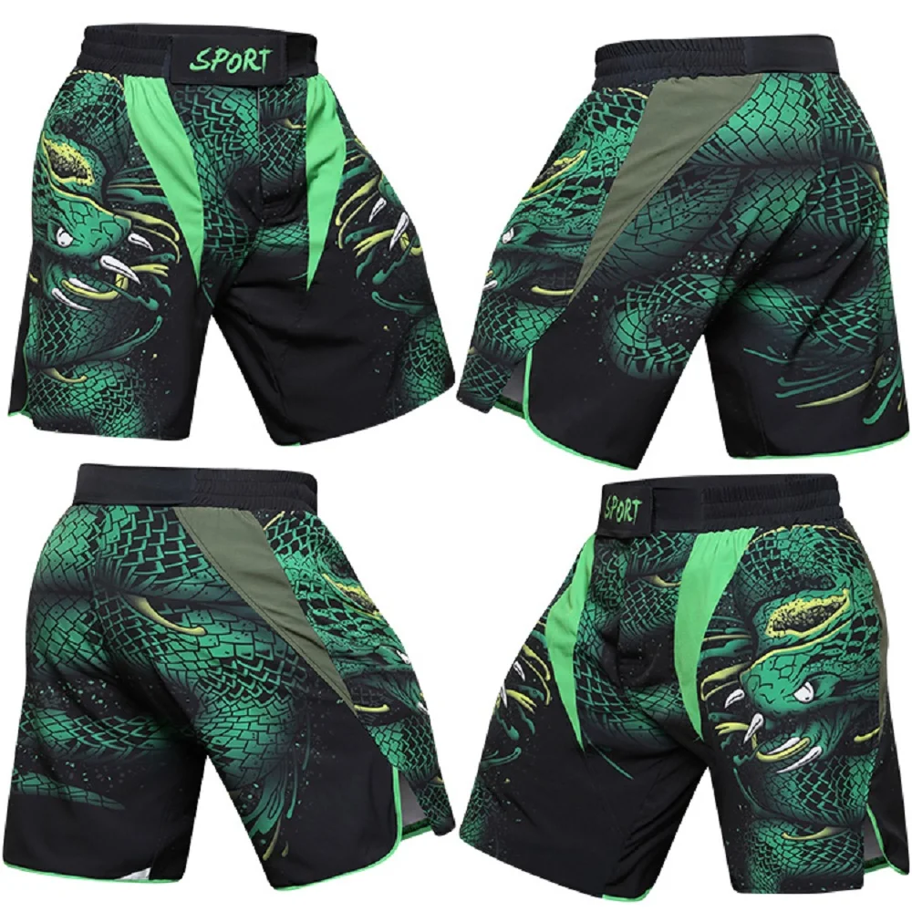 Calça curta de treino MMA masculina, sem Gi BJJ, luta, Kickboxing, personalizado, Muay Thai, Ginásio, Sublimação, Calção de luta, Verde, Masculino