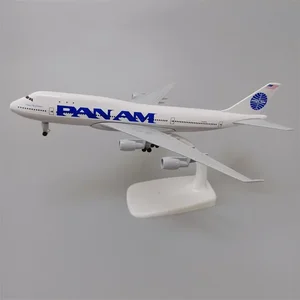 20 cm Paduan Logam USA Air Pan American World Airways Pan AM Boeing 747 B747 Diecast Pesawat Model Pesawat Pesawat dengan Roda Pendarat 10 penjualan terbaik pesawat klm - №