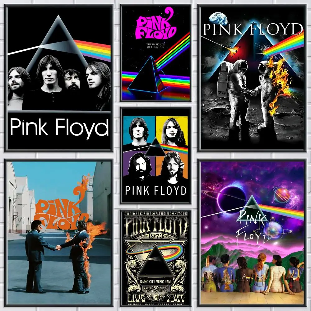 Band P-Pink F-Floyd Painting Calligraphy Frameless Canvas Poster Wall Art Perfect For Hallway Home