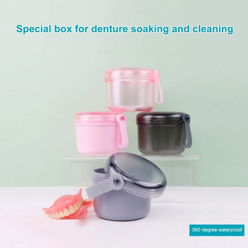 Large-Capacity Denture Cleaning Box Bathroom Denture False Tooth Holder Mouthguard Cleaning Container Dental Retainer Organizer