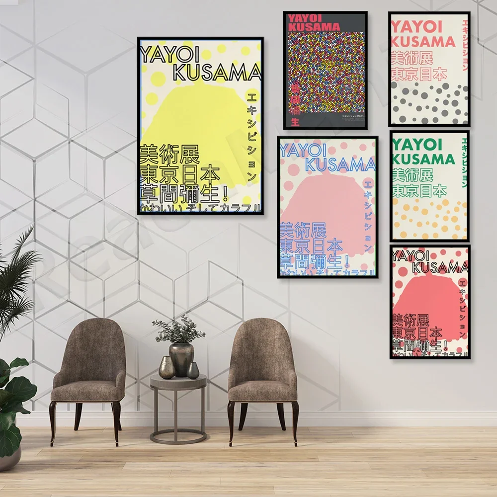 Yayoi Kusama prints, Yayoi Kusama-inspired exhibition printing, printable wall art Japanese Asian medieval modern decoration pos