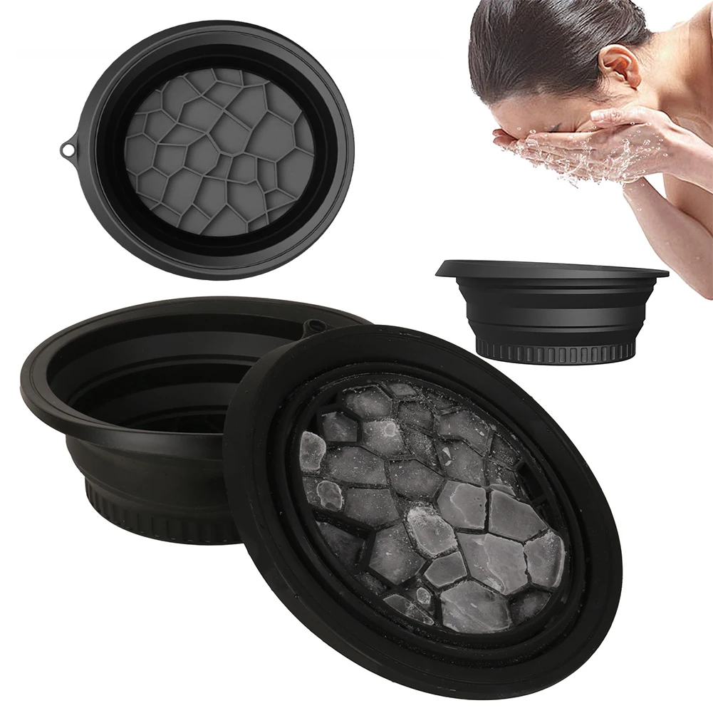 

Foldable Ice Basin Space Saving Folding Bowl Low/High Temperature Resistant Portable Skincare Basin for Easy Storage