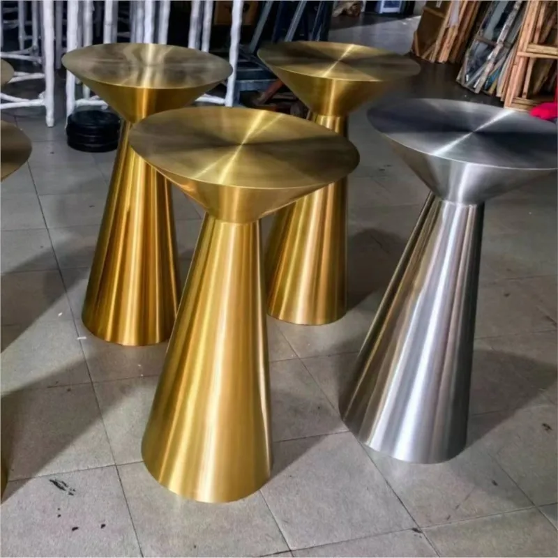 Stainless Steel Titanium Small Coffee Table Ins Home Small Household Side Table Italian Round Corner Table Coffee Tables