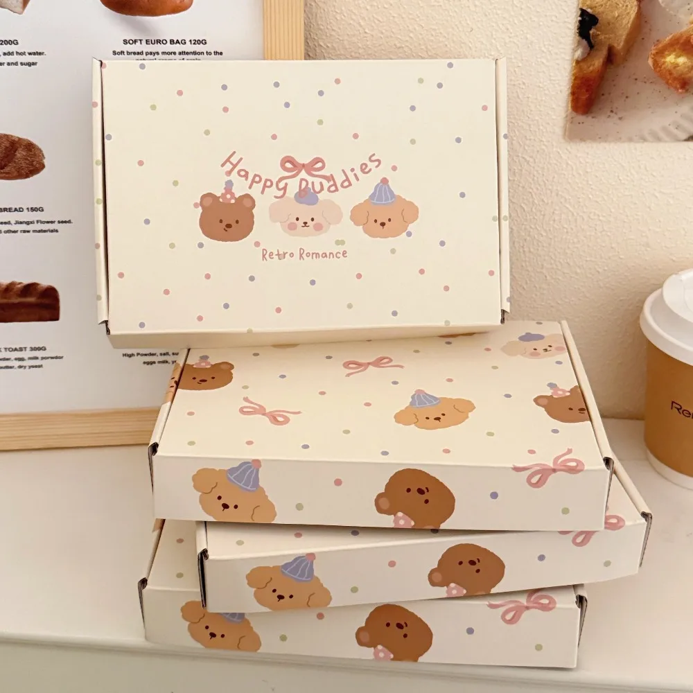 5Pcs/set Milk Yellow Airplane Box Thickened Cute Cartoon Packaging Box Corrugated Reusable Gift Packaging Box Gift Packaging