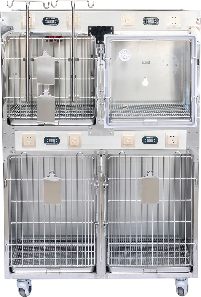 Excellent VC-004 Pet Hospital Veterinary Oxygen Cage Clinic Vet Stainless Steel Dog Cat Cage