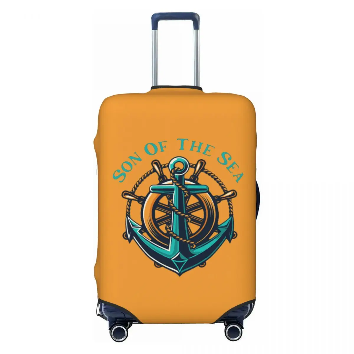 Custom Fashion Son Of The Sea Luggage Cover Protector Elastic Nautical Sailor Anchor Travel Suitcase Covers