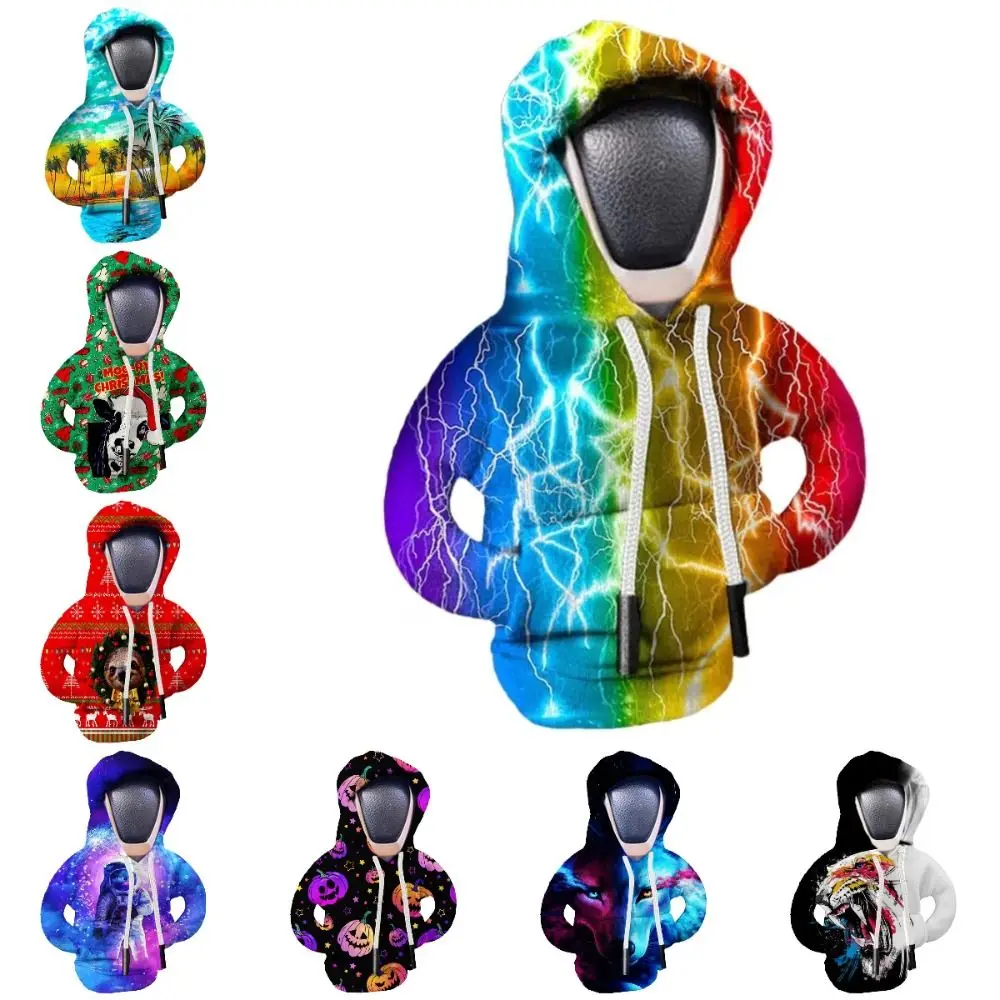 Funny Color Stitching Gear Shift Hoodie Cover Soft Car Interior Shift Cover Durable Creative Gear Handle Decoration