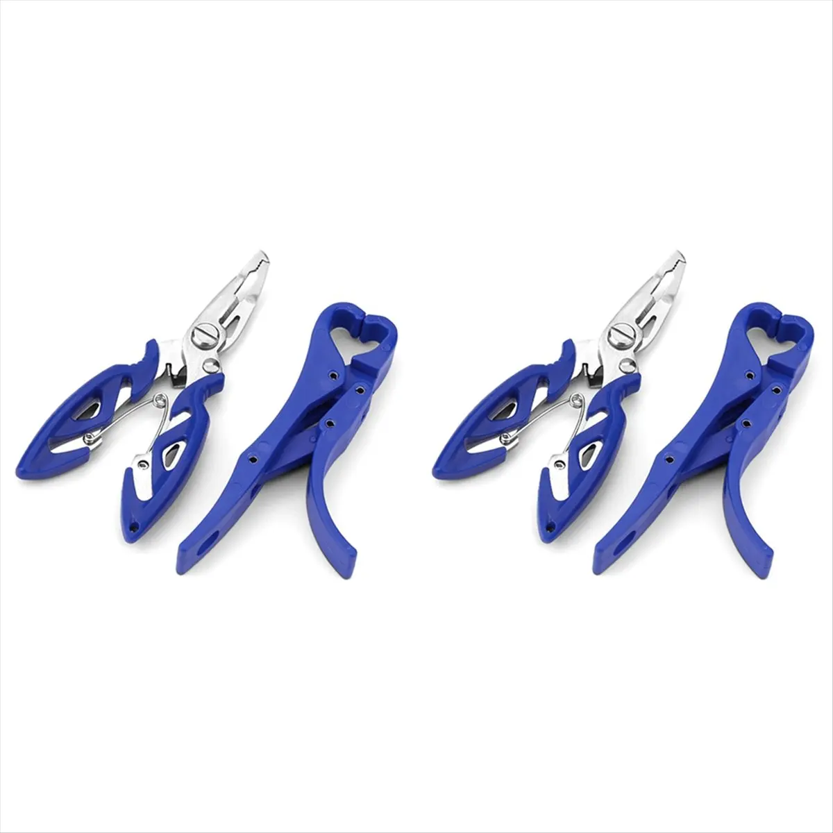 Stable- 2pcs Fishing Plier Fishing Grip Set Controller Multi-Functional Fish Lip Grabber Fishing Equipment Tools Blue