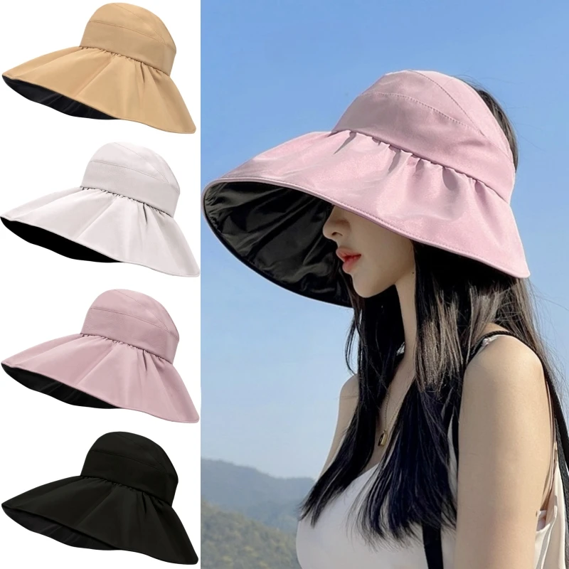 Sommerlicher, faltbarer Sonnenhut mit breiter Krempe für Damen – UV-Schutz-Bucket-Hat für Outdoor, Wandern, Angeln und Strand