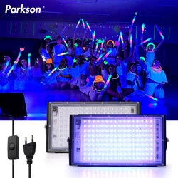 LED UV Projector, impermeável lâmpada ultravioleta, 50W, 100W, 150W, 395nm, 400nm, 220V, Stage Blacklight, DJ, Disco Party, Stage Backlight