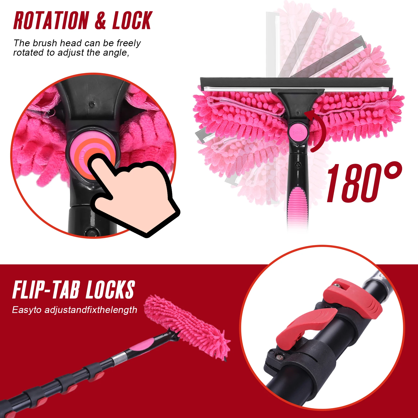 11 قطعة فرشاة تنظيف الألواح الشمسية وممسحة من الفولاذ المقاوم للصدأ أداة غسيل الألواح الشمسية القابلة للتمديد أداة تنظيف النوافذ