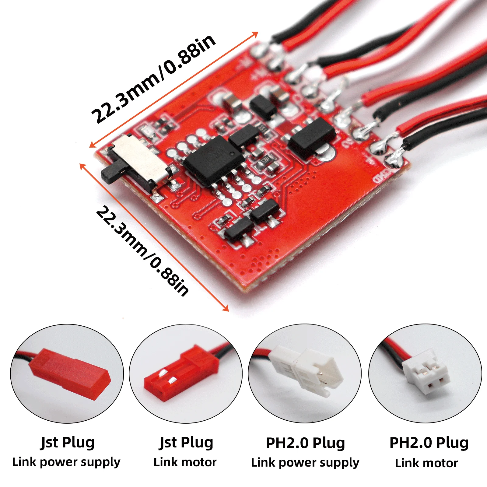 RC 30A ESC Szczotkowy hamulec do przodu i do tyłu Dwukierunkowy regulator prędkości silnika ESC do silnika 1/16 1/18 1/24 Samochód Zbiornik łodzi