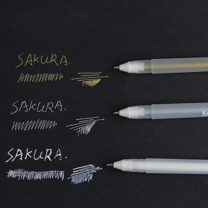 Imagem -03 - Sakura Gelly Roll Gel Ink Pen Grupo Metallic Sketch Destaque Marcador Desenho Arte Suprimentos Ouro Branco Prata