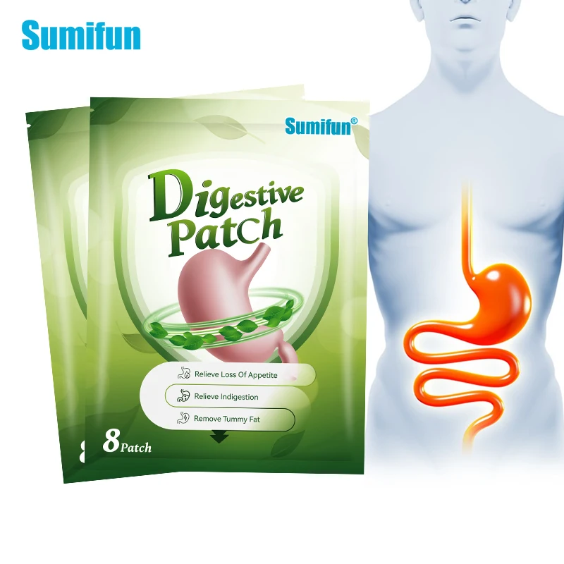 Sumifun 8pcs Stomach Pain Relief Stomachache Patch Gastric Gastritis Treatment Digestive System Problems Body Care Health Care