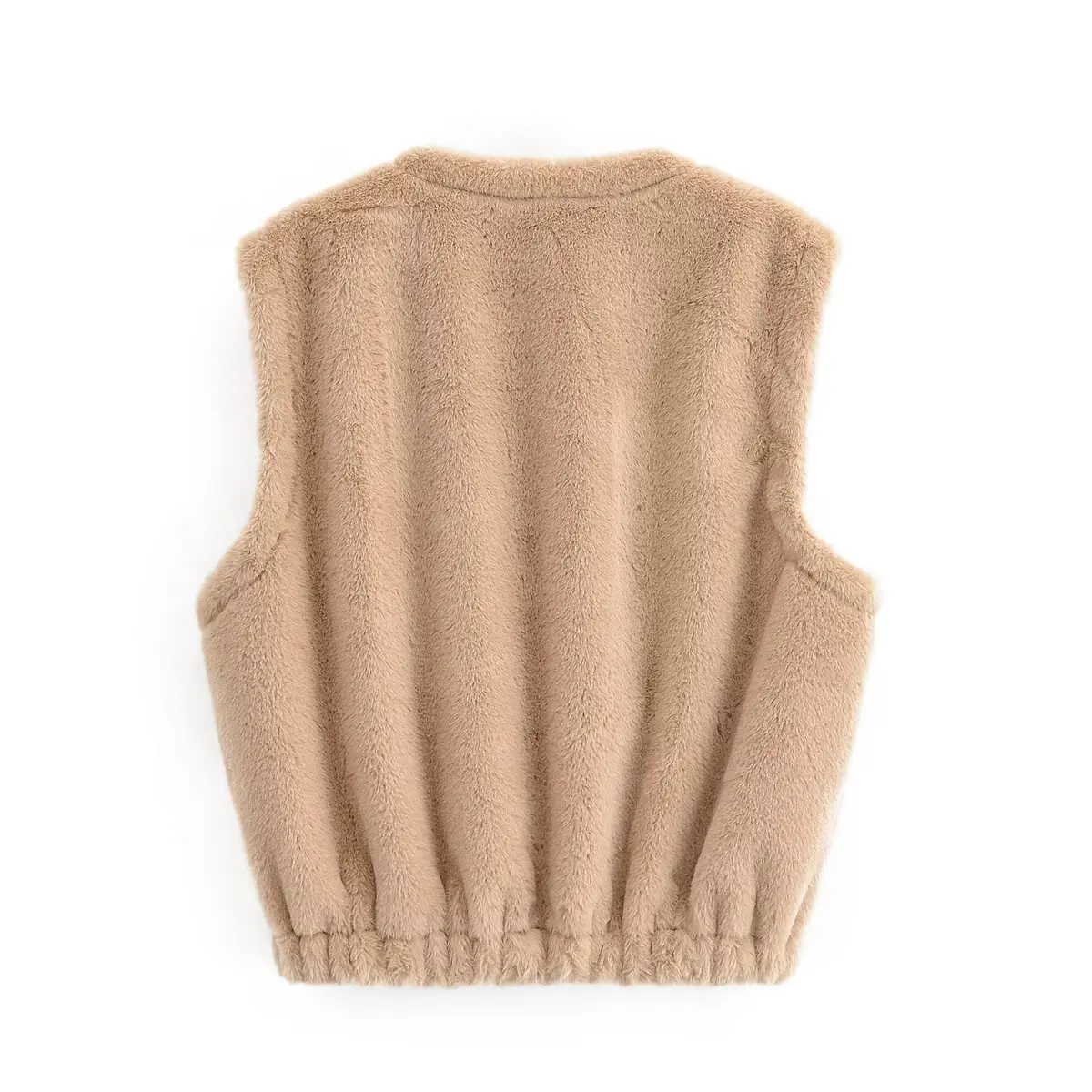 KONDALA Chic Flurry Khaki Streetwear Vest Elegant Fashion 2025 Zipper Modern Women Casual Camel Winter Female Sleeveless Outwear