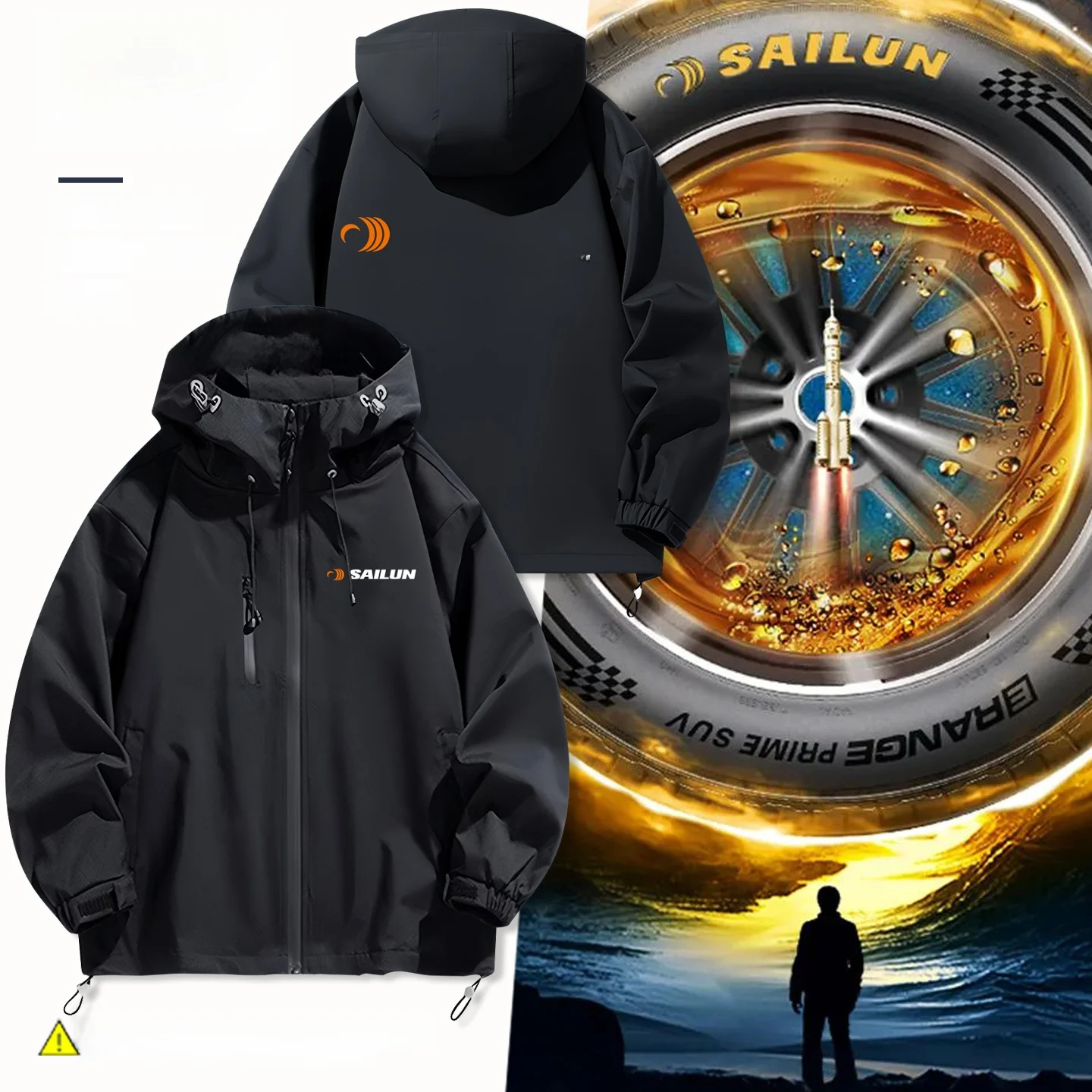 Jaqueta com Capuz Sailun, Casaco de Algodão Quente para Jovens, Com Fecho de Zíper, Moda Outono Inverno