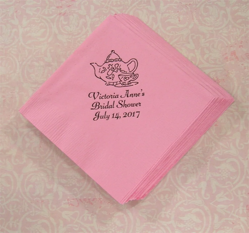 50PCS Wedding Shower Napkins Bachelorette Beverage Personalized Napkins shower napkins party napkins beverage and luncheon size