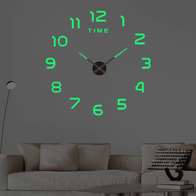Kreative 3D Acryl Digitale Wanduhr Römischen Ziffern Design Spiegel Wanduhr Große Runde Wanduhr DIY Selbstklebende Uhren