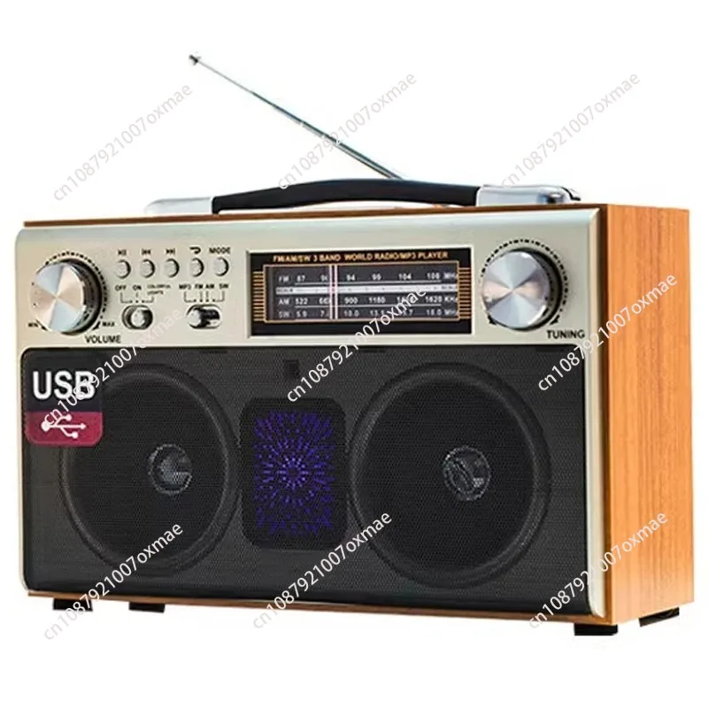 Retro desktop full-band radio Elderly nostalgic semiconductor home Bluetooth wooden player All-in-one
