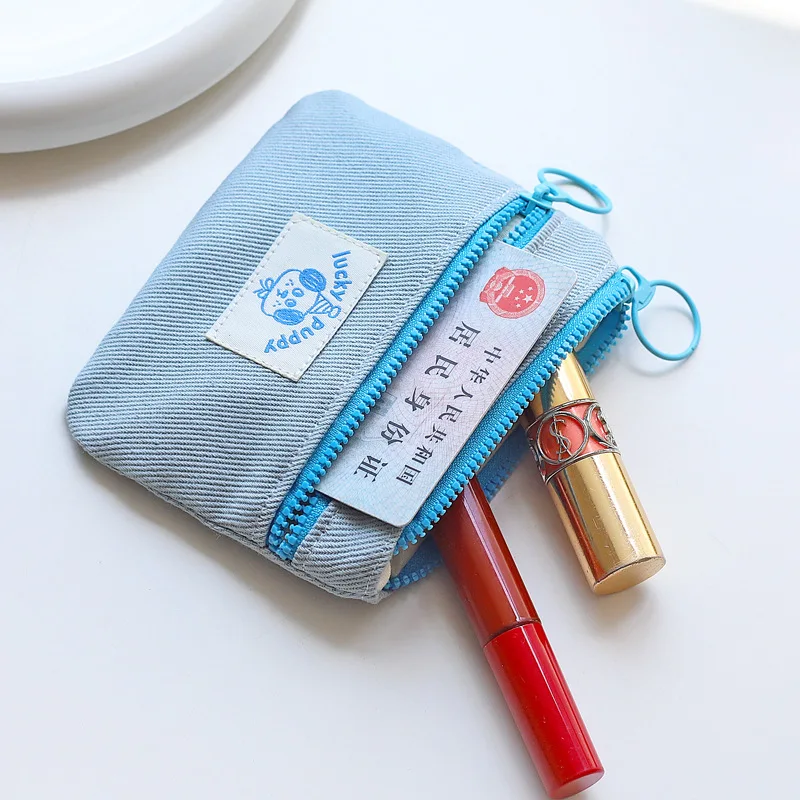 Double Layer Coin Purse Card Holder Earphone Key Lipsti Miscellaneous Items Bank Card Wallet Square ape Canvas Material