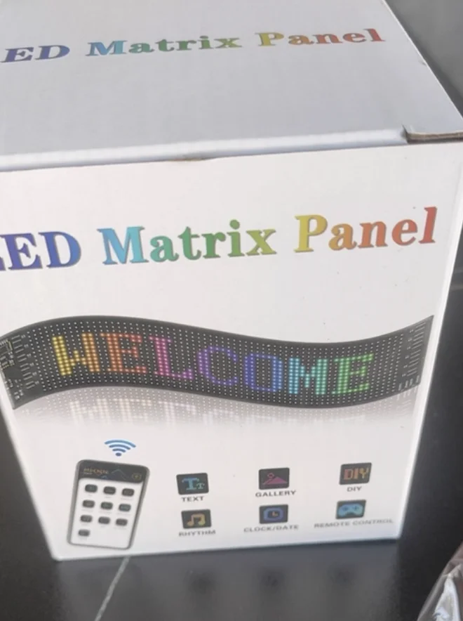 Panel LED 16x32 7x17 CM Mata LED Untuk Truk Panel Matriks LED RGB Panel Mobil LED DIY Dapat Diprogram Kontrol Aplikasi Bluetooth Lampu Bergulir