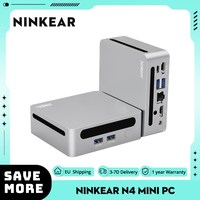 Ninkear N4 Mini PC AMD Ryzen 5 4600H 6 Cores Max 4.0GHz 16GB RAM 512GB SSD Type-C (8K)+ 2*HDMI (4K) Triple Display WiFi 6 BT 5.2