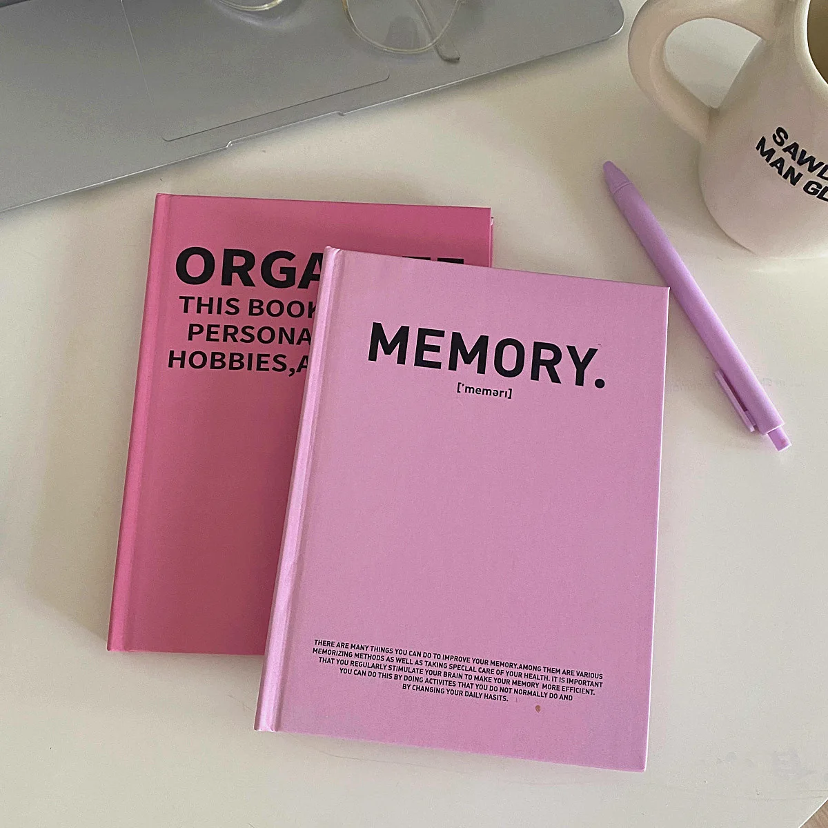 Homemade Pink English Notebook Magazine Book Photographing Props Versatile Notepad Aesthetic Room Decor Desk Decoration