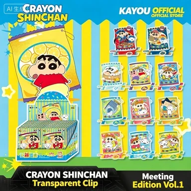 Crayon Shin-chan Acrylic Clip Encounter Version Blind Bag Kayou Anime Character Decorative Paper Clip School Stationery Gift