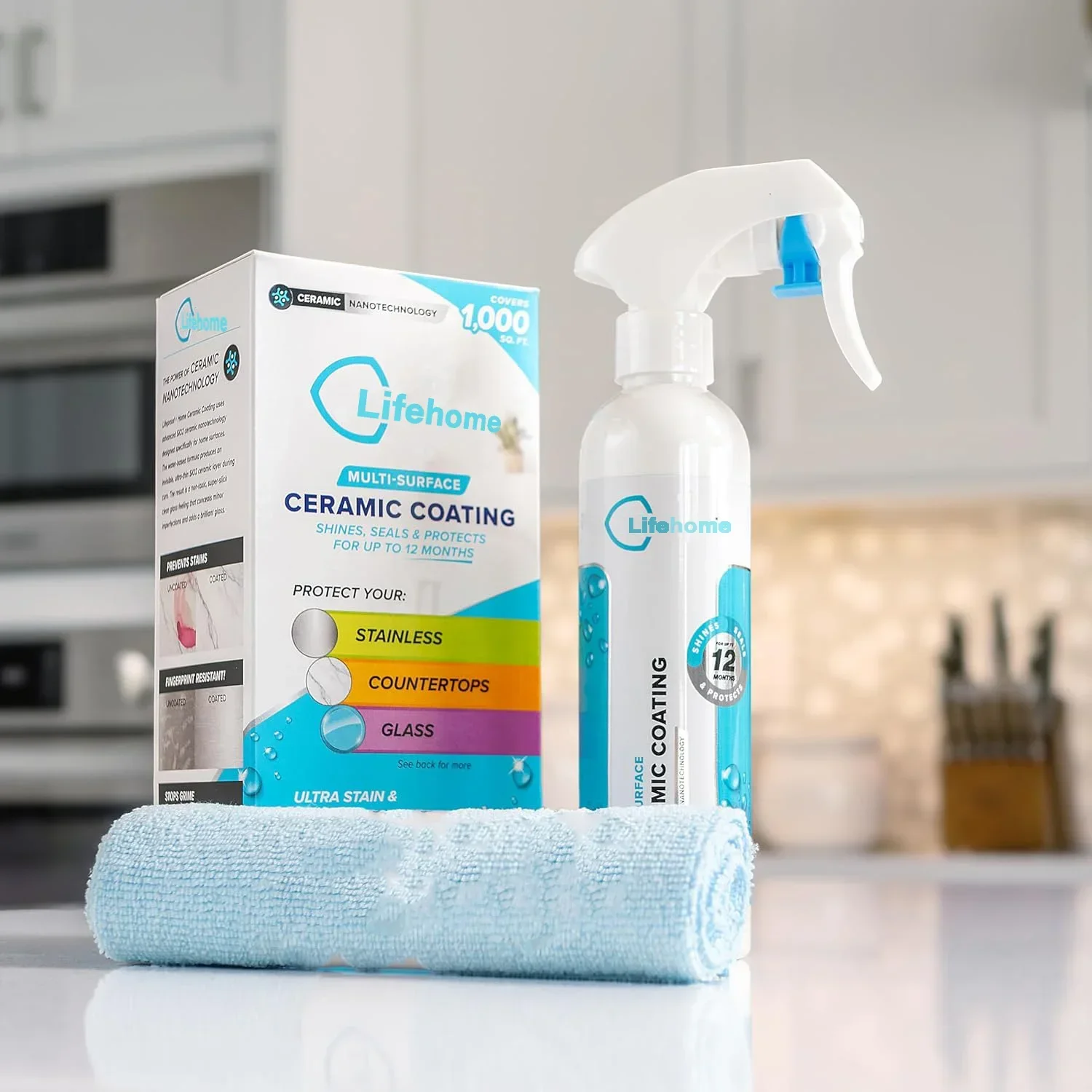 Keramikbeschichtungs-Spray-Set Glanzversiegelung Schutz für Küchen- und Badeoberflächen Verhindert Flecken und Schmutz und für Auto-Keramikbeschichtung – Detail 6
